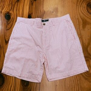 Vineyard Vines Mens Breaker Shorts Pink White Gingham Check Size 35 Preppy Golf
